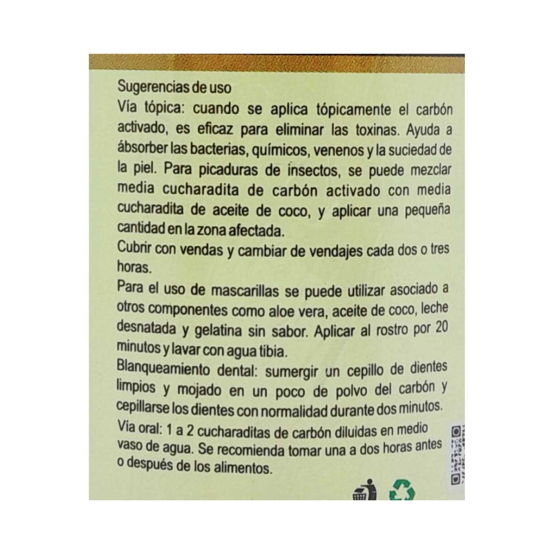 Carbón activado de coco - 80 g polvo - Imagen 3