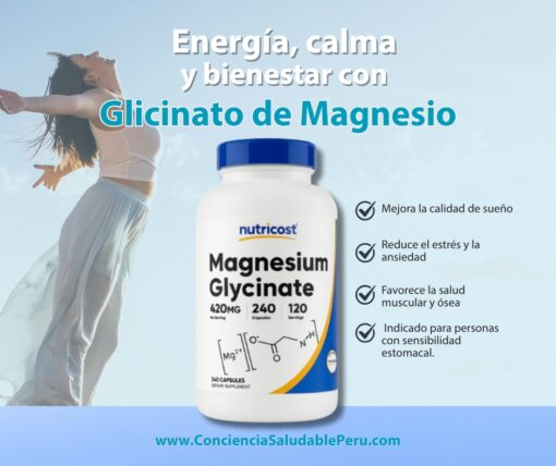 Glicinato de Magnesio 420mg - Imagen 3